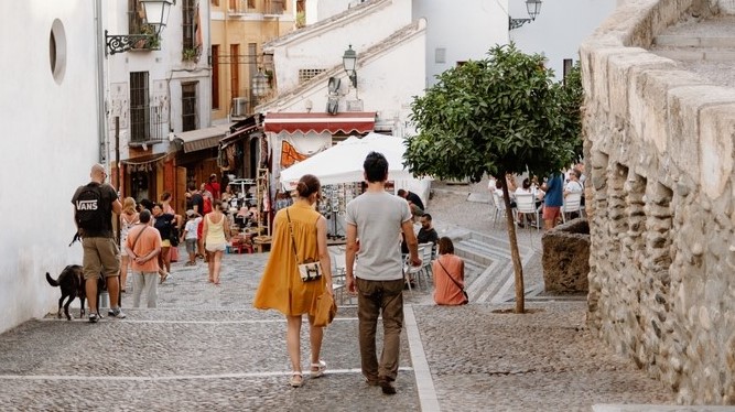 People walking in Granada